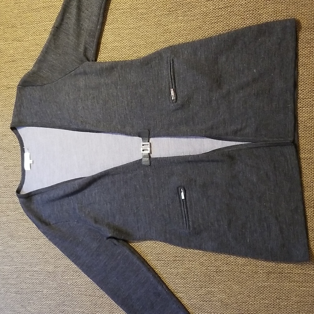 Size XL, classy, charcoal gray cardigan sweater